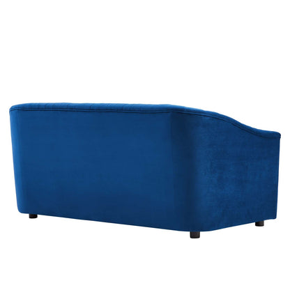Brave Performance Velvet Channel Tufted Loveseat