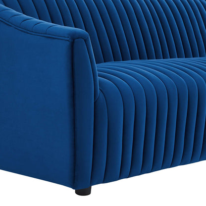 Brave Performance Velvet Channel Tufted Loveseat