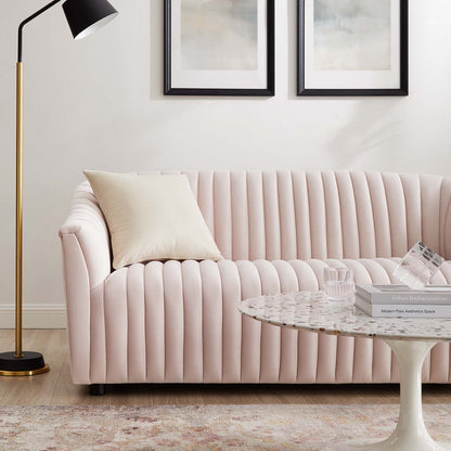 Brave Performance Velvet Channel Tufted Loveseat
