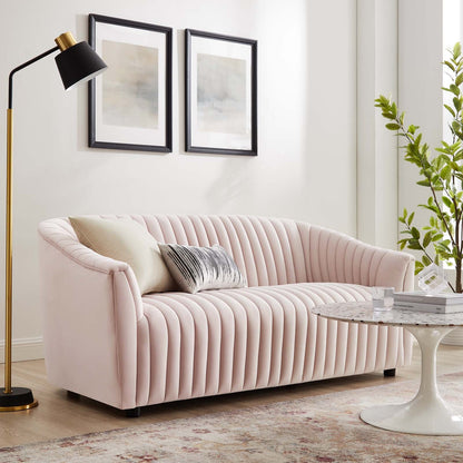 Brave Performance Velvet Channel Tufted Loveseat