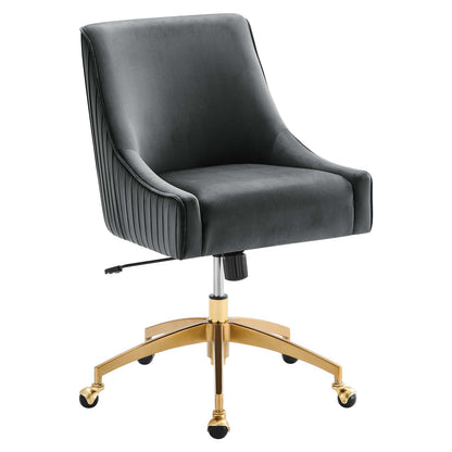 Deissa Pleated Back Performance Velvet Office Chair