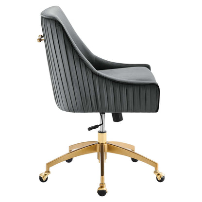 Deissa Pleated Back Performance Velvet Office Chair