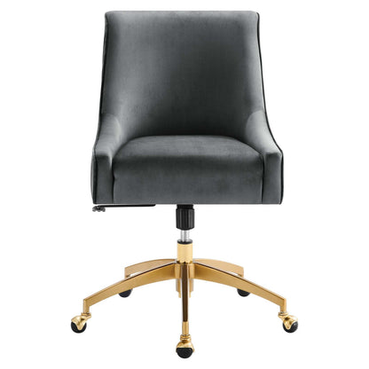 Deissa Pleated Back Performance Velvet Office Chair