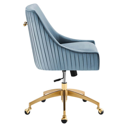 Deissa Pleated Back Performance Velvet Office Chair