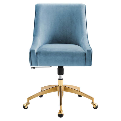 Deissa Pleated Back Performance Velvet Office Chair