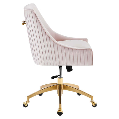 Deissa Pleated Back Performance Velvet Office Chair