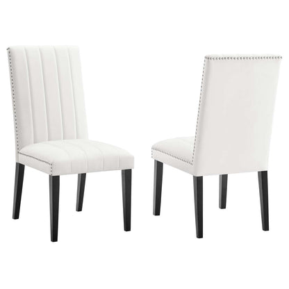 Weaver Performance Velvet Dining Side Chairs - Set of 2