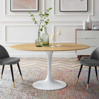 Tulip Style 60" Oval Natural Dining Table