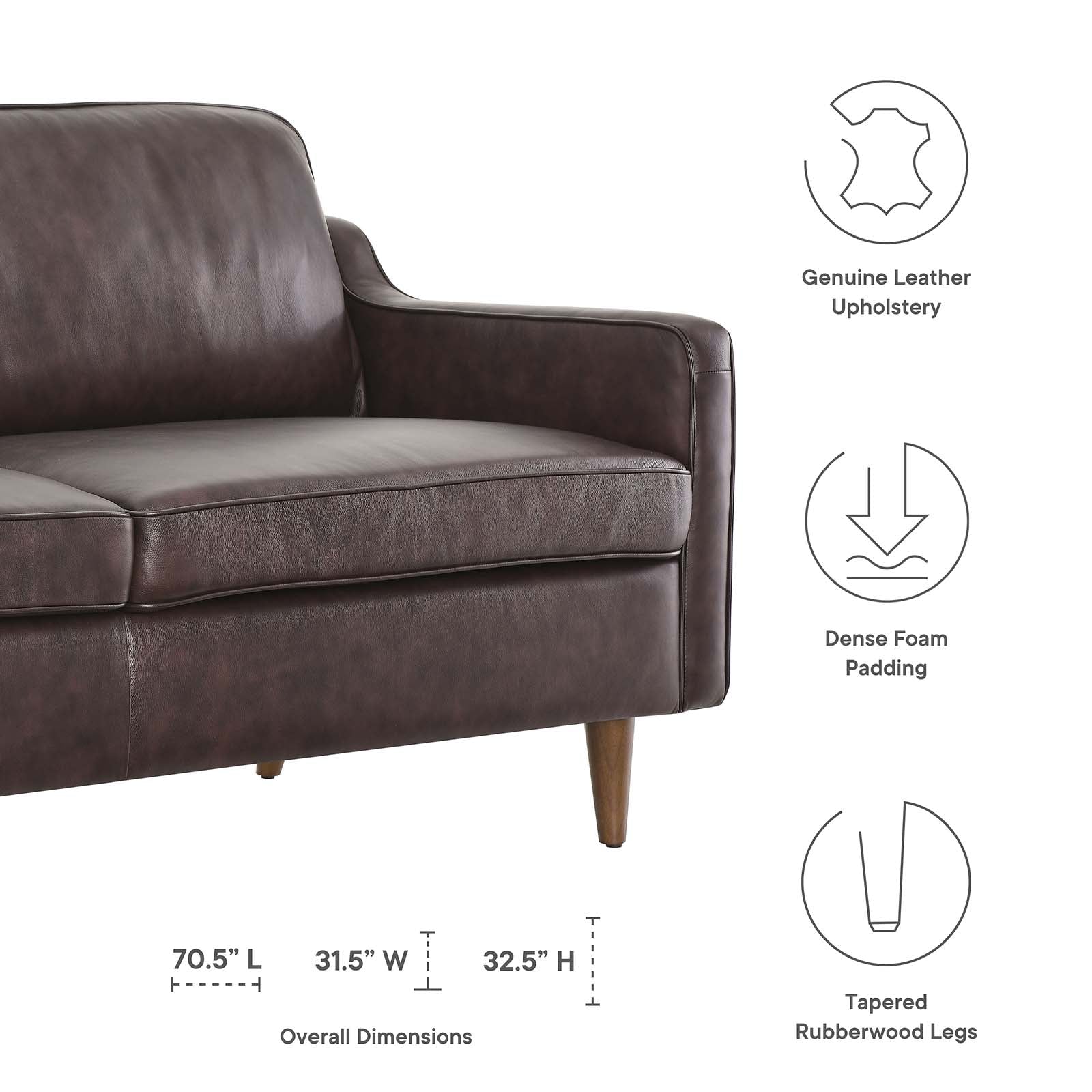 Candice Genuine Leather Sofa