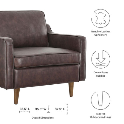 Candice Genuine Leather Armchair