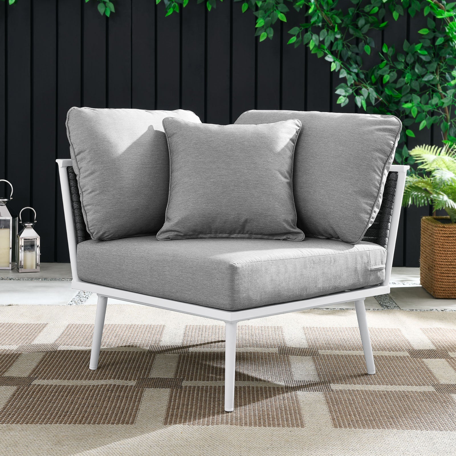 Hanna Outdoor Patio Aluminum Corner Chair