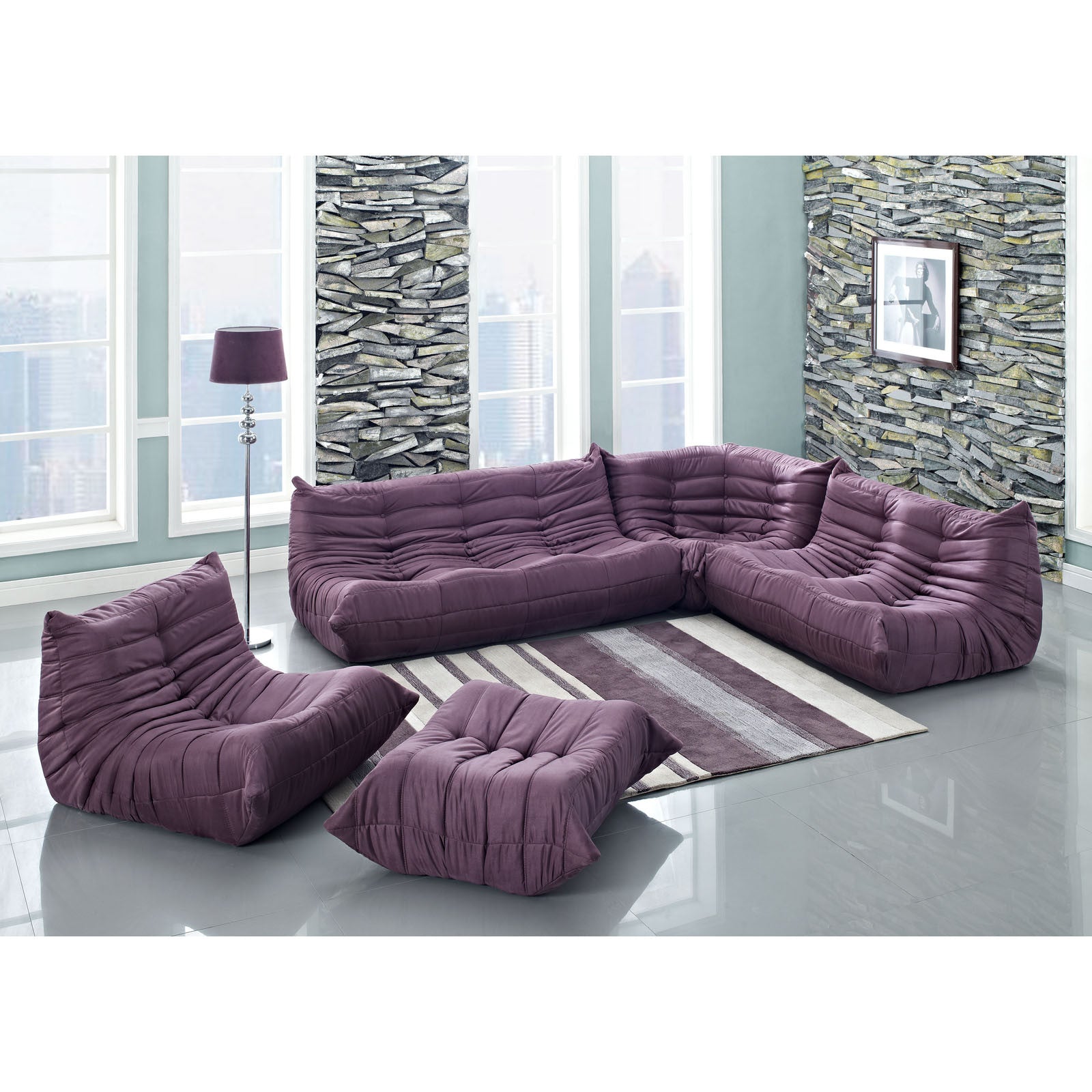 Togo style 5 Piece Modular Sofa - living-essentials