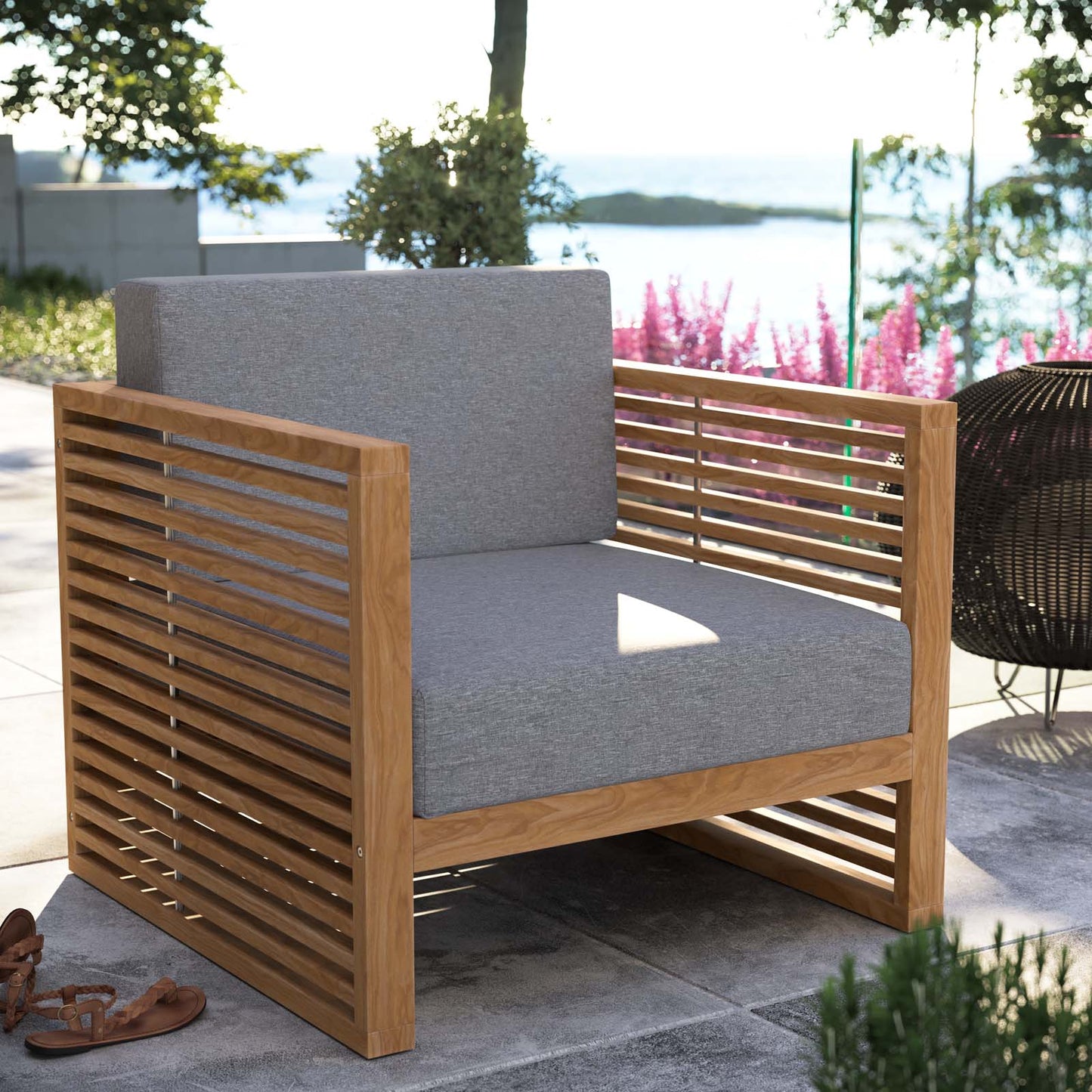 Carri Teak Wood Outdoor Patio Armchair
