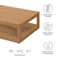 Carri Teak Wood Outdoor Patio Coffee Table