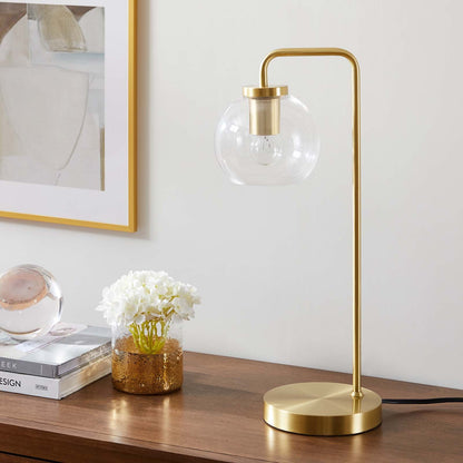Shiloh Glass Globe and Metal Table Lamp