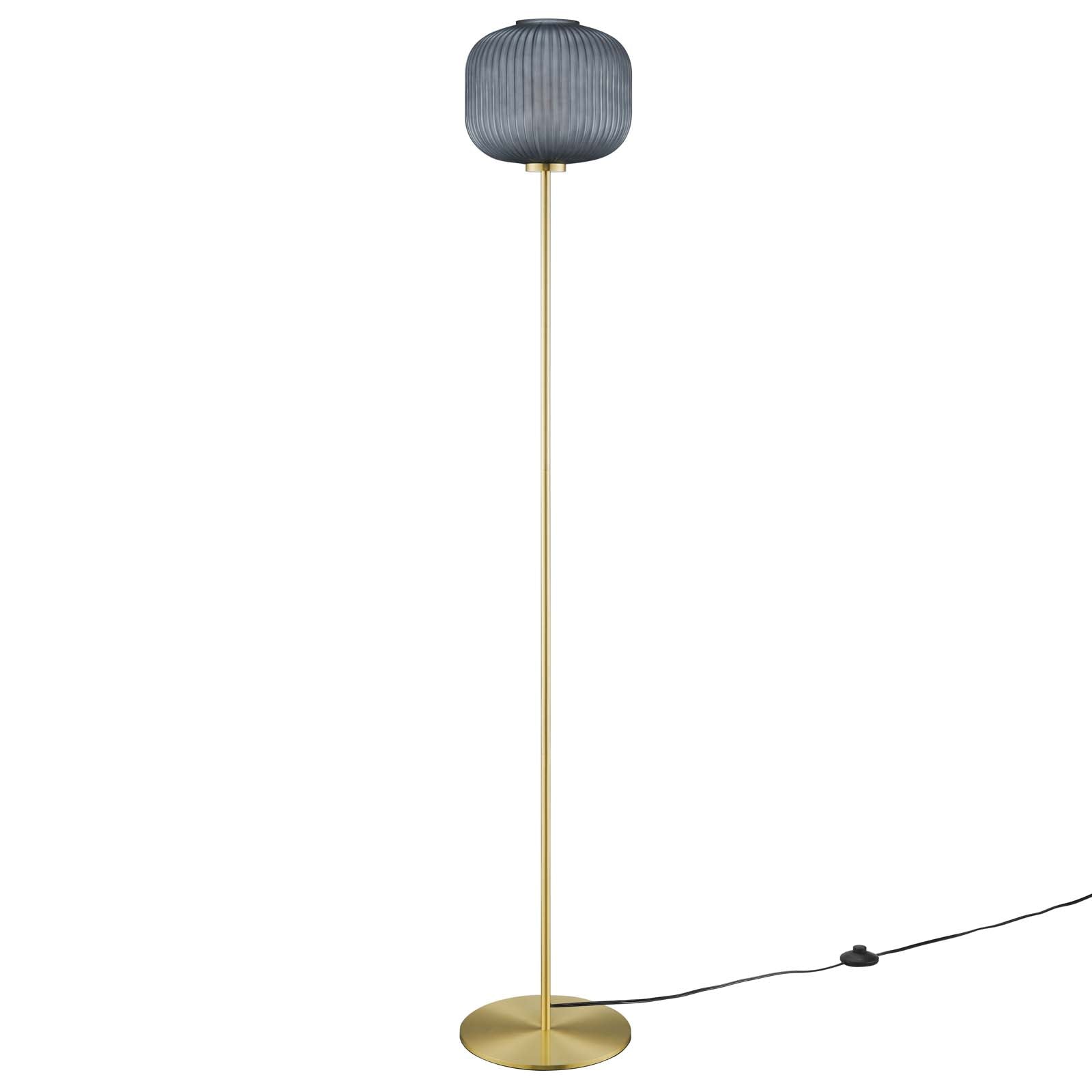 Percy Glass Sphere and Metal Floor Lamp