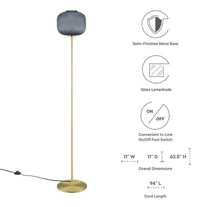 Percy Glass Sphere and Metal Floor Lamp