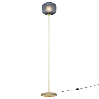 Percy Glass Sphere and Metal Floor Lamp