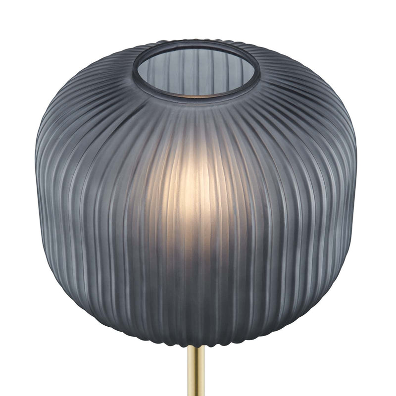 Percy Glass Sphere and Metal Floor Lamp