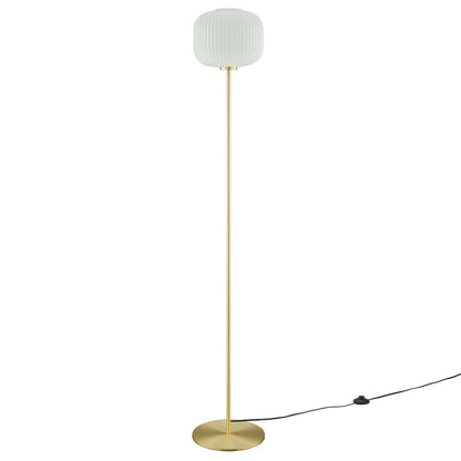 Percy Glass Sphere and Metal Floor Lamp