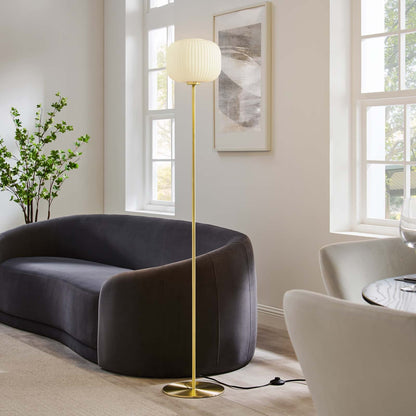 Percy Glass Sphere and Metal Floor Lamp