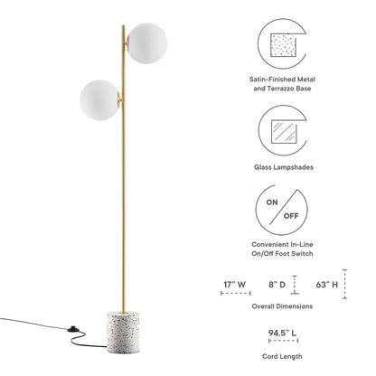 Logia 2-Light Terrazzo Floor Lamp