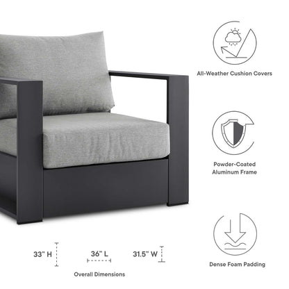 Tammy Outdoor Patio Powder-Coated Aluminum Armchair