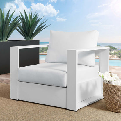 Tammy Outdoor Patio Powder-Coated Aluminum Armchair