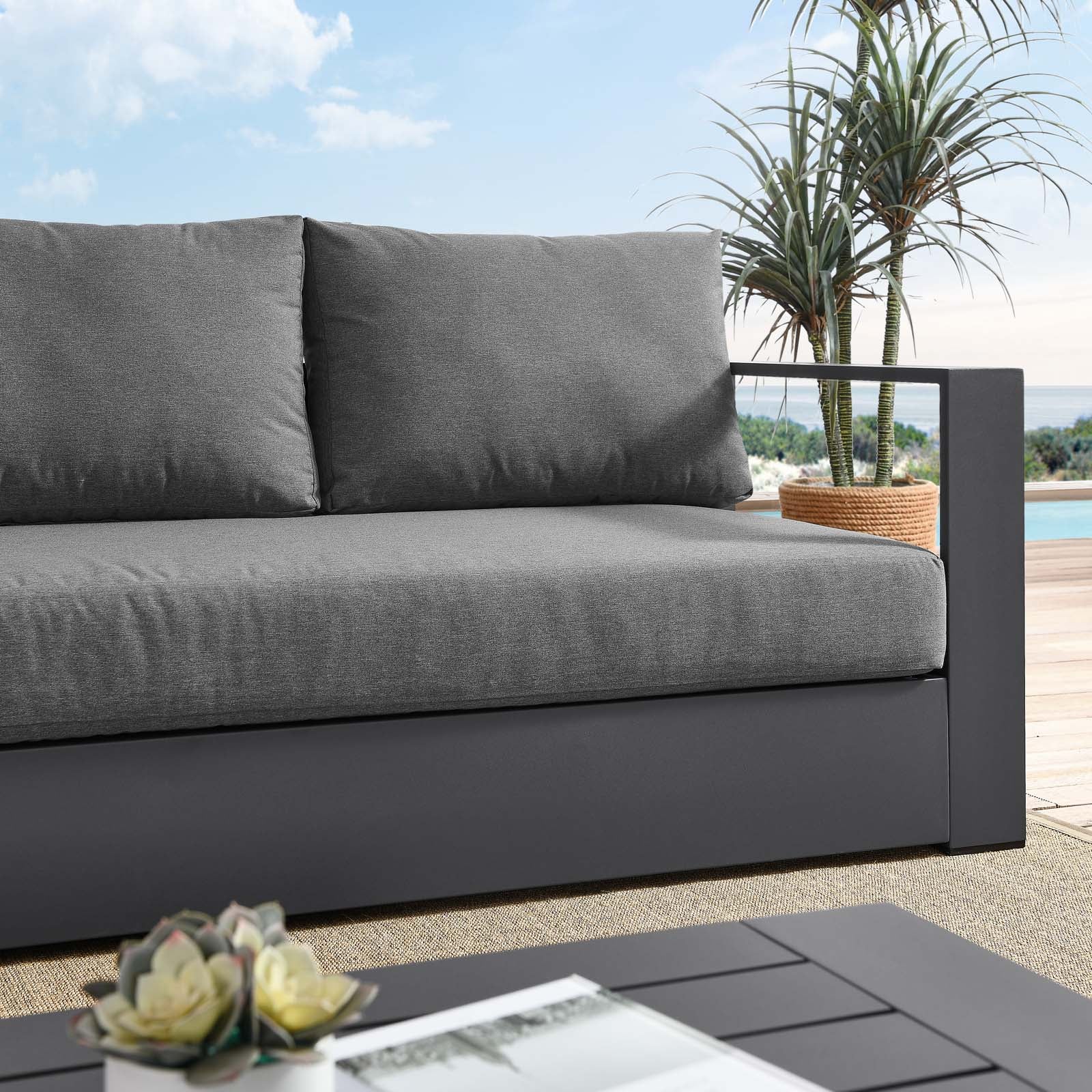 Tammy Outdoor Patio Powder-Coated Aluminum Sofa