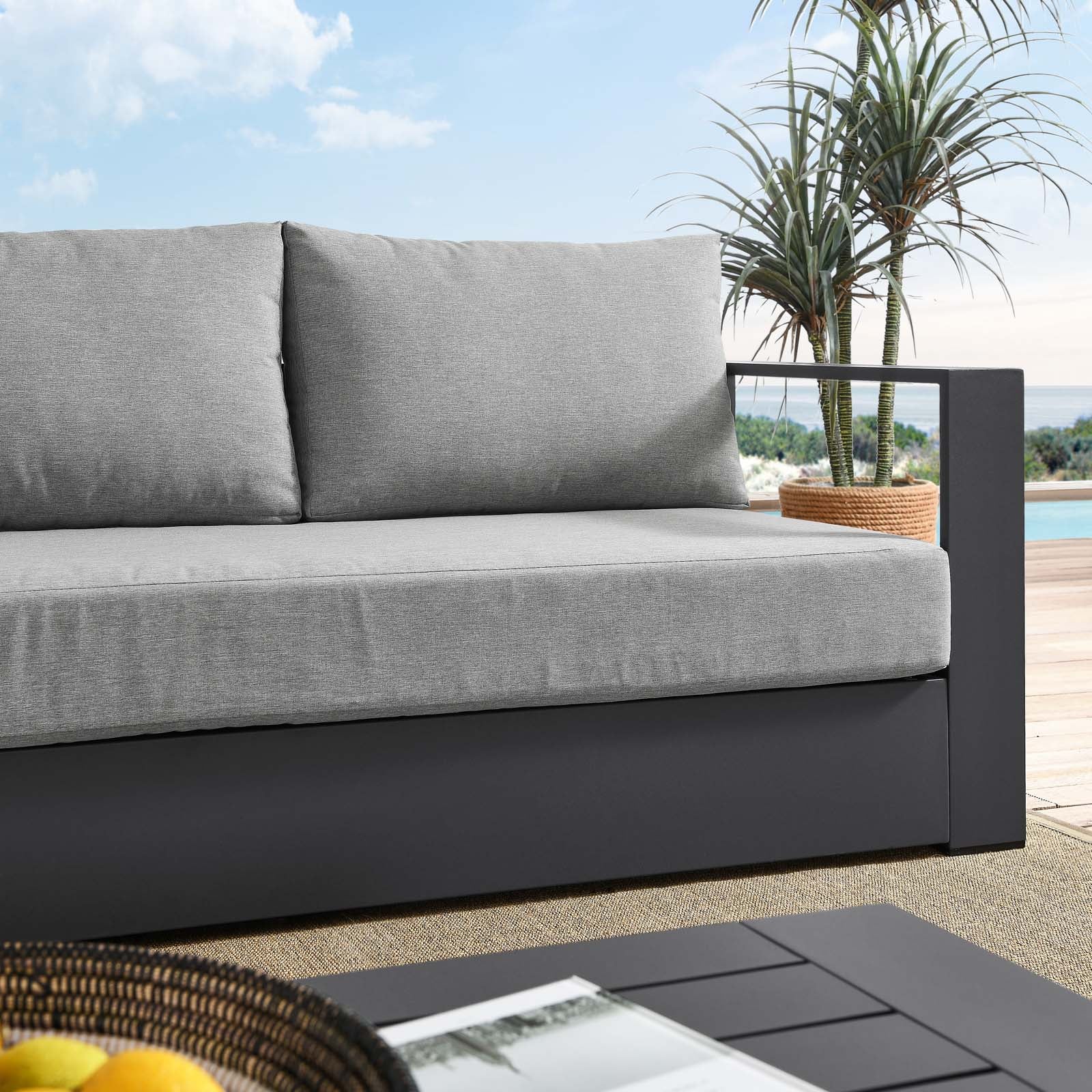 Tammy Outdoor Patio Powder-Coated Aluminum Sofa