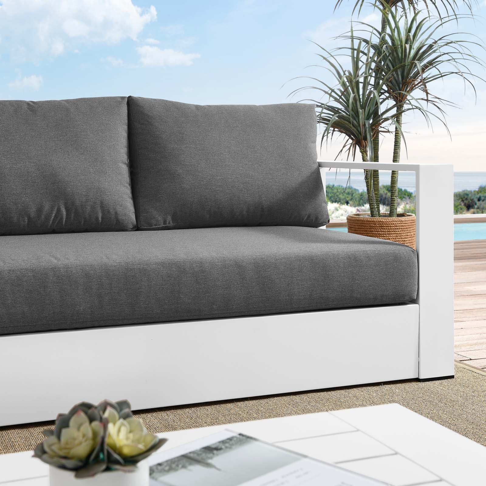 Tammy Outdoor Patio Powder-Coated Aluminum Sofa