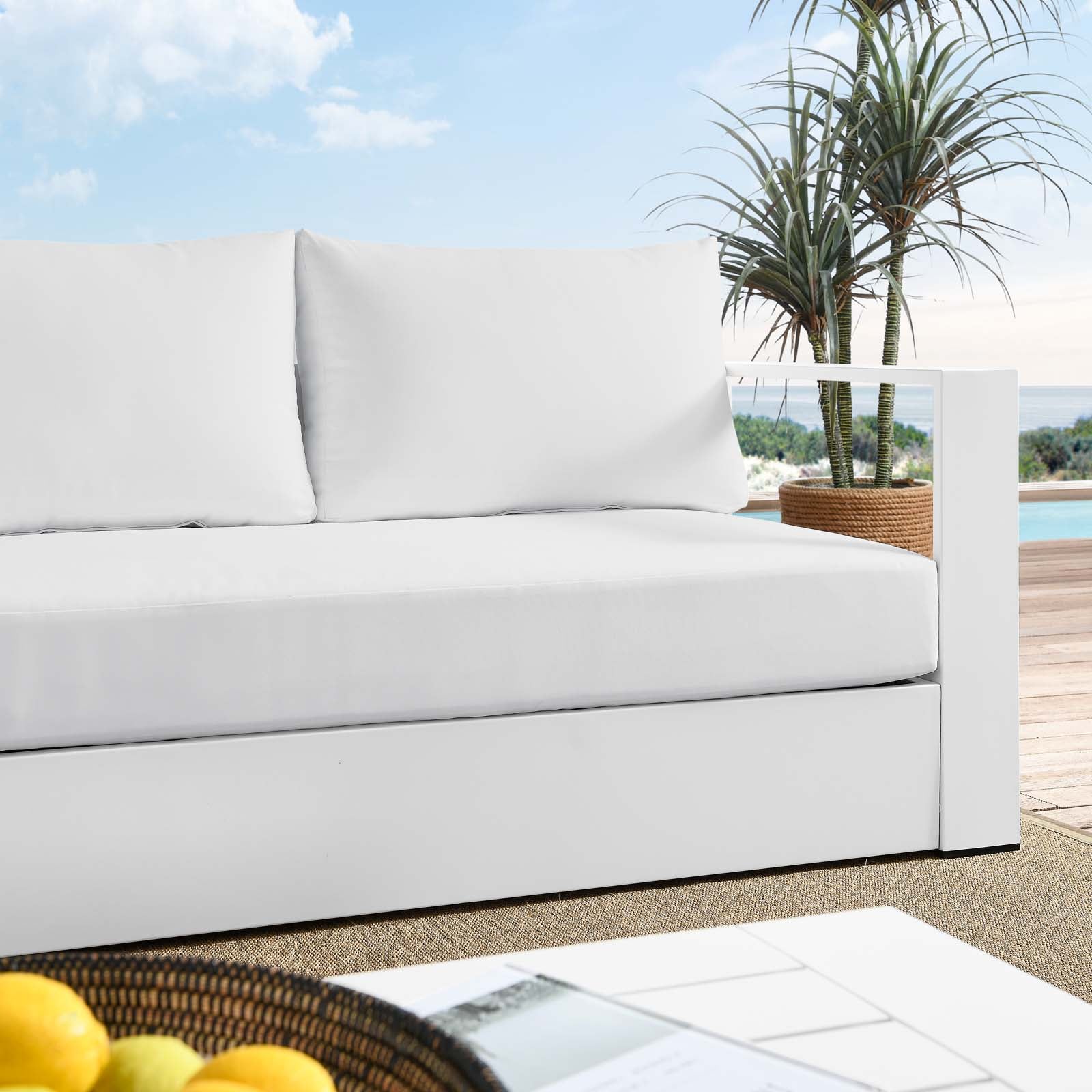 Tammy Outdoor Patio Powder-Coated Aluminum Sofa