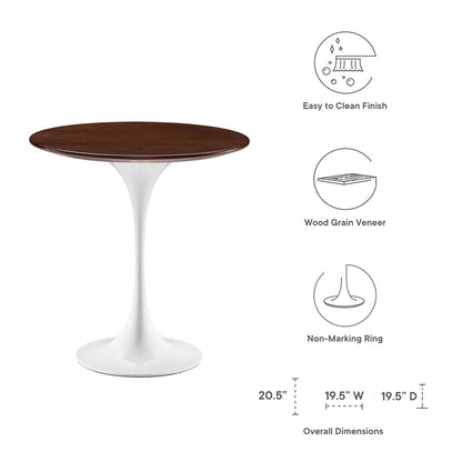 Tulip Style 20" Round Side Table - White Base