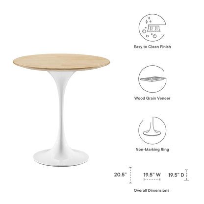 Tulip Style 20" Round Side Table - White Base