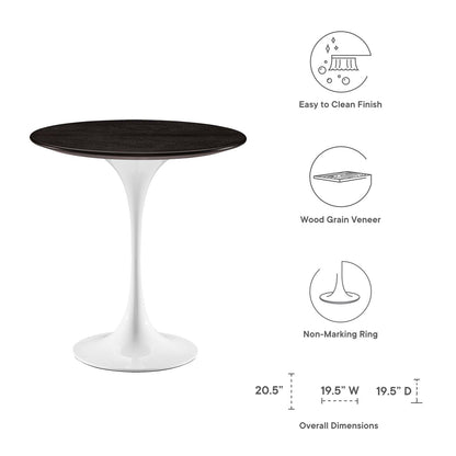Tulip Style 20" Round Side Table - White Base