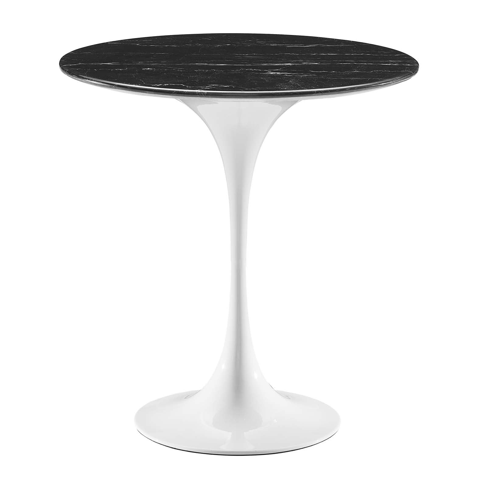 Tulip Style 20" Round Artificial Marble Side Table