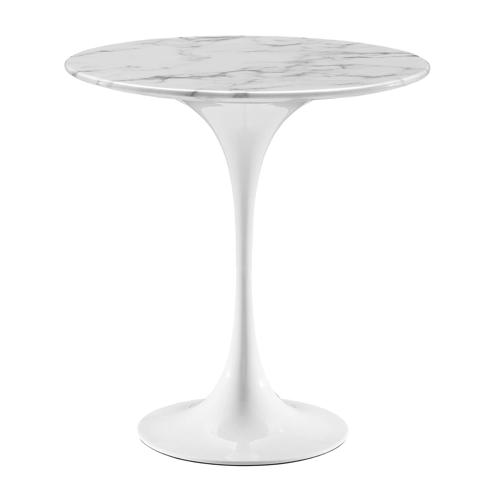 Tulip Style 20" Round Artificial Marble Side Table