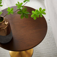 Tulip Style 20" Round Side Table - Gold Base