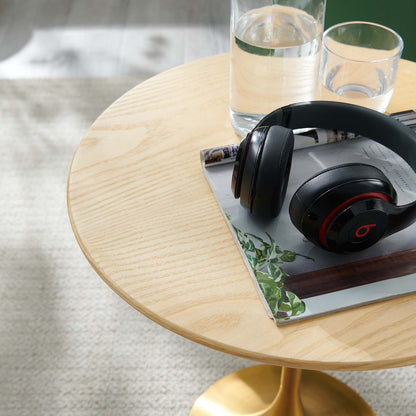 Tulip Style 20" Round Side Table - Gold Base