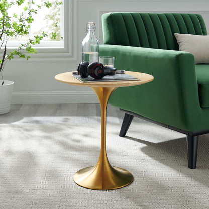 Tulip Style 20" Round Side Table - Gold Base