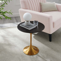Tulip Style 20" Round Side Table - Gold Base