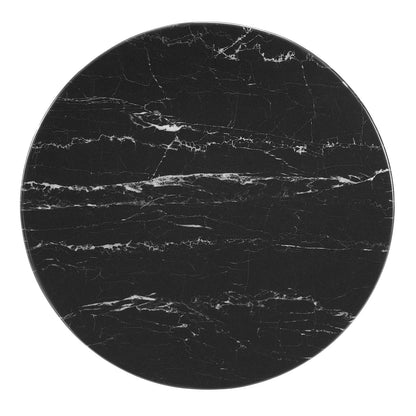 Tulip Style 20" Round Artificial Marble Side Table