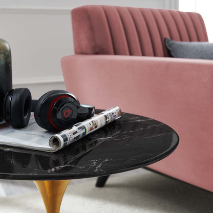 Tulip Style 20" Round Artificial Marble Side Table