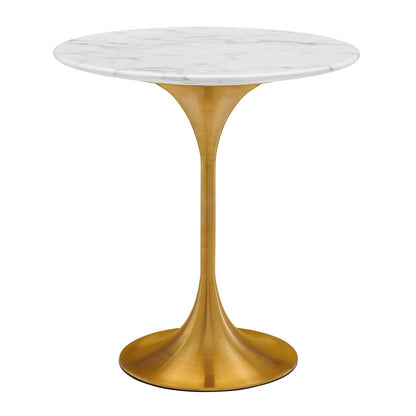 Tulip Style 20" Round Artificial Marble Side Table