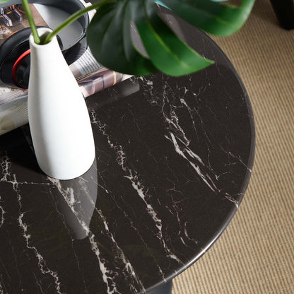 Tulip Style 20" Round Artificial Marble Side Table
