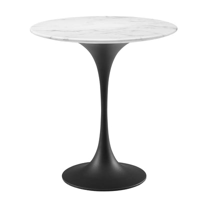 Tulip Style 20" Round Artificial Marble Side Table