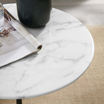 Tulip Style 20" Round Artificial Marble Side Table