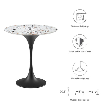 Tulip Style 20" Round Terrazzo Side Table