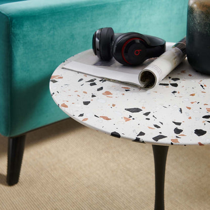 Tulip Style 20" Round Terrazzo Side Table