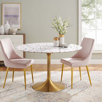 Tulip Style 47" Round Terrazzo Dining Table